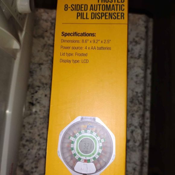 NIB! ~LiveFine~ AUTOMATIC PILL DISPENSER Frosted / 8 Sided / Locking W/Key! - Picture 9 of 9